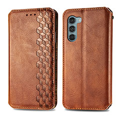 Funda de Cuero Cartera con Soporte Carcasa S01D para Motorola Moto Edge S30 5G Marron