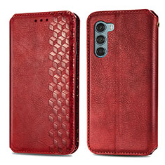 Funda de Cuero Cartera con Soporte Carcasa S01D para Motorola Moto Edge S30 5G Rojo