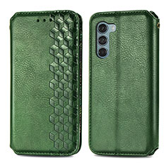 Funda de Cuero Cartera con Soporte Carcasa S01D para Motorola Moto Edge S30 5G Verde