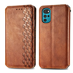 Funda de Cuero Cartera con Soporte Carcasa S01D para Motorola Moto G22 Marron