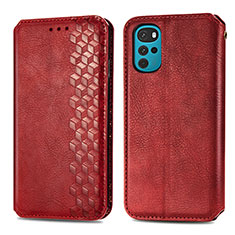 Funda de Cuero Cartera con Soporte Carcasa S01D para Motorola Moto G22 Rojo