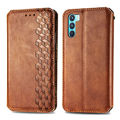 Funda de Cuero Cartera con Soporte Carcasa S01D para Oppo K9 Pro 5G Marron