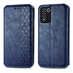 Funda de Cuero Cartera con Soporte Carcasa S01D para Oppo K9S 5G Azul