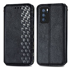 Funda de Cuero Cartera con Soporte Carcasa S01D para Oppo Reno6 Pro 5G India Negro