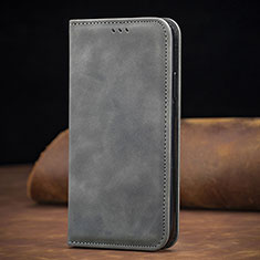 Funda de Cuero Cartera con Soporte Carcasa S01D para Samsung Galaxy A01 SM-A015 Gris