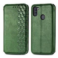 Funda de Cuero Cartera con Soporte Carcasa S01D para Samsung Galaxy A11 Verde