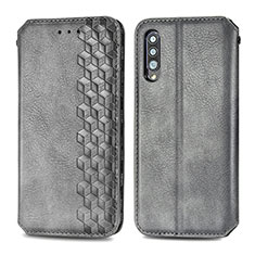 Funda de Cuero Cartera con Soporte Carcasa S01D para Samsung Galaxy A70 Gris