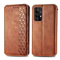 Funda de Cuero Cartera con Soporte Carcasa S01D para Samsung Galaxy A72 5G Marron