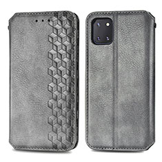 Funda de Cuero Cartera con Soporte Carcasa S01D para Samsung Galaxy A81 Gris