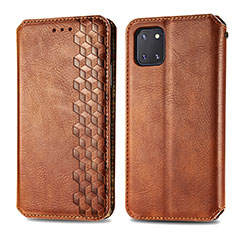 Funda de Cuero Cartera con Soporte Carcasa S01D para Samsung Galaxy A81 Marron