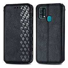 Funda de Cuero Cartera con Soporte Carcasa S01D para Samsung Galaxy F41 Negro