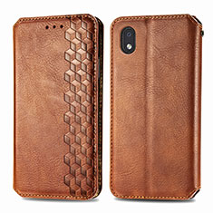 Funda de Cuero Cartera con Soporte Carcasa S01D para Samsung Galaxy M01 Core Marron