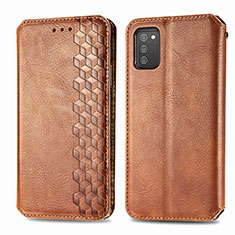 Funda de Cuero Cartera con Soporte Carcasa S01D para Samsung Galaxy M02s Marron