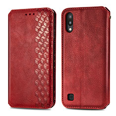 Funda de Cuero Cartera con Soporte Carcasa S01D para Samsung Galaxy M10 Rojo