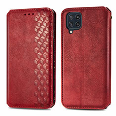 Funda de Cuero Cartera con Soporte Carcasa S01D para Samsung Galaxy M32 4G Rojo