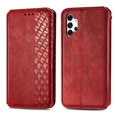 Funda de Cuero Cartera con Soporte Carcasa S01D para Samsung Galaxy M32 5G Rojo