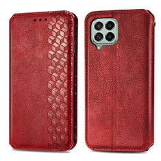 Funda de Cuero Cartera con Soporte Carcasa S01D para Samsung Galaxy M53 5G Rojo