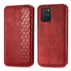Funda de Cuero Cartera con Soporte Carcasa S01D para Samsung Galaxy S10 Lite Rojo