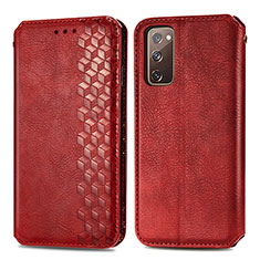 Funda de Cuero Cartera con Soporte Carcasa S01D para Samsung Galaxy S20 FE (2022) 5G Rojo