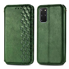 Funda de Cuero Cartera con Soporte Carcasa S01D para Samsung Galaxy S20 Plus Verde