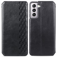 Funda de Cuero Cartera con Soporte Carcasa S01D para Samsung Galaxy S22 5G Negro