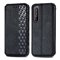 Funda de Cuero Cartera con Soporte Carcasa S01D para Sony Xperia 1 II Negro