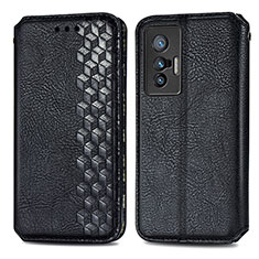 Funda de Cuero Cartera con Soporte Carcasa S01D para Vivo X70 5G Negro