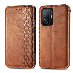 Funda de Cuero Cartera con Soporte Carcasa S01D para Xiaomi Mi 11T Pro 5G Marron