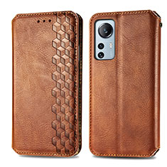 Funda de Cuero Cartera con Soporte Carcasa S01D para Xiaomi Mi 12 Pro 5G Marron