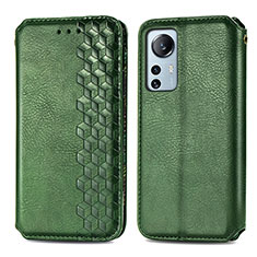 Funda de Cuero Cartera con Soporte Carcasa S01D para Xiaomi Mi 12 Pro 5G Verde