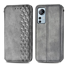 Funda de Cuero Cartera con Soporte Carcasa S01D para Xiaomi Mi 12S 5G Gris