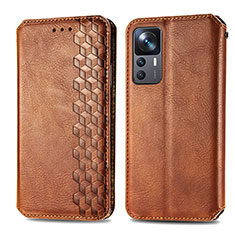 Funda de Cuero Cartera con Soporte Carcasa S01D para Xiaomi Mi 12T Pro 5G Marron