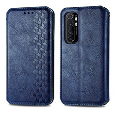 Funda de Cuero Cartera con Soporte Carcasa S01D para Xiaomi Mi Note 10 Lite Azul