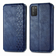 Funda de Cuero Cartera con Soporte Carcasa S01D para Xiaomi Poco M3 Azul