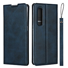 Funda de Cuero Cartera con Soporte Carcasa S02 para Oppo Find X2 Pro Azul