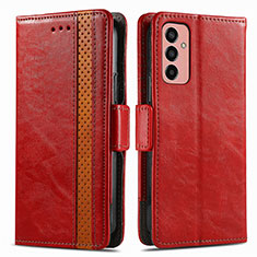 Funda de Cuero Cartera con Soporte Carcasa S02D para Samsung Galaxy M13 4G Rojo