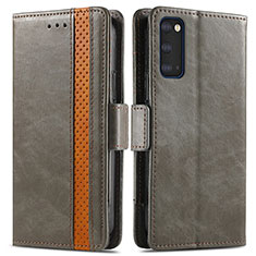 Funda de Cuero Cartera con Soporte Carcasa S02D para Samsung Galaxy S20 5G Gris