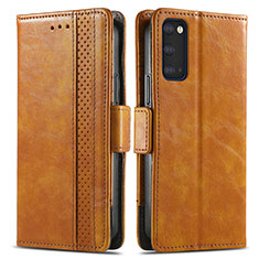 Funda de Cuero Cartera con Soporte Carcasa S02D para Samsung Galaxy S20 5G Marron Claro