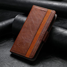 Funda de Cuero Cartera con Soporte Carcasa S02D para Samsung Galaxy S22 Ultra 5G Marron