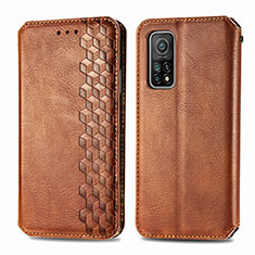 Funda de Cuero Cartera con Soporte Carcasa S02D para Xiaomi Mi 10T Pro 5G Marron