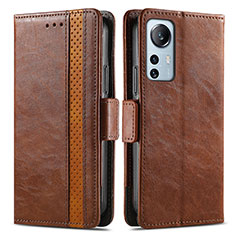 Funda de Cuero Cartera con Soporte Carcasa S02D para Xiaomi Mi 12 5G Marron