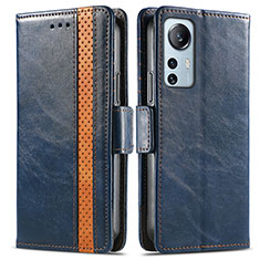 Funda de Cuero Cartera con Soporte Carcasa S02D para Xiaomi Mi 12 Pro 5G Azul