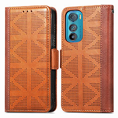 Funda de Cuero Cartera con Soporte Carcasa S03D para Motorola Moto Edge 30 5G Marron