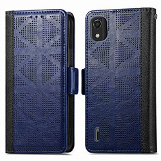 Funda de Cuero Cartera con Soporte Carcasa S03D para Nokia C2 2nd Edition Azul