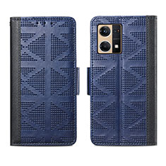 Funda de Cuero Cartera con Soporte Carcasa S03D para Oppo F21 Pro 4G Azul