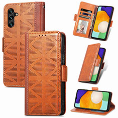 Funda de Cuero Cartera con Soporte Carcasa S03D para Samsung Galaxy A04s Marron