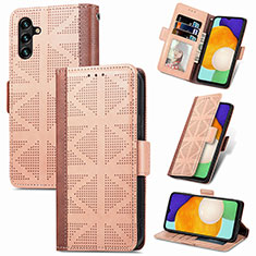 Funda de Cuero Cartera con Soporte Carcasa S03D para Samsung Galaxy A04s Marron Claro