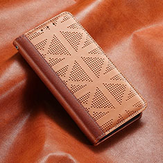 Funda de Cuero Cartera con Soporte Carcasa S03D para Samsung Galaxy S21 FE 5G Marron Claro