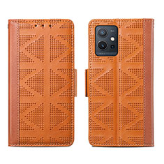 Funda de Cuero Cartera con Soporte Carcasa S03D para Vivo T1 5G India Marron