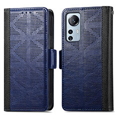 Funda de Cuero Cartera con Soporte Carcasa S03D para Xiaomi Mi 12 Pro 5G Azul